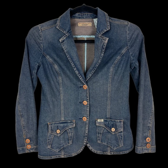 VINTAGE LEVI’S SIGNATURE Jacket Fitted Antique Dark Wash Streetwear Size Medium